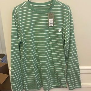 Good fellow and co green stripe men’s shirt